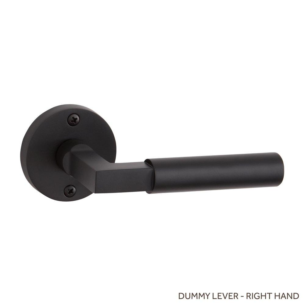 Signature Hardware Satin Black Right Hand Dummy Interior Door Set Lever in Satin Black 