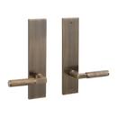 Brass Handle Left Hand Dummy Entrance Door Set Lever in Antique Brass