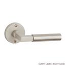 Brass Handle Right Hand Dummy Interior Door Set Lever in Brushed Nickel
