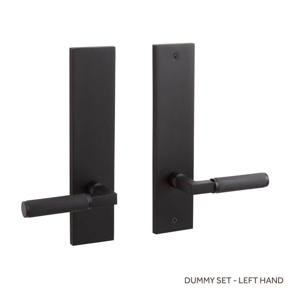 Signature Hardware Satin Black Left Hand Dummy Entrance Door Set Lever in Satin Black 
