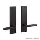 Signature Hardware Satin Black Left Hand Dummy Entrance Door Set Lever in Satin Black 