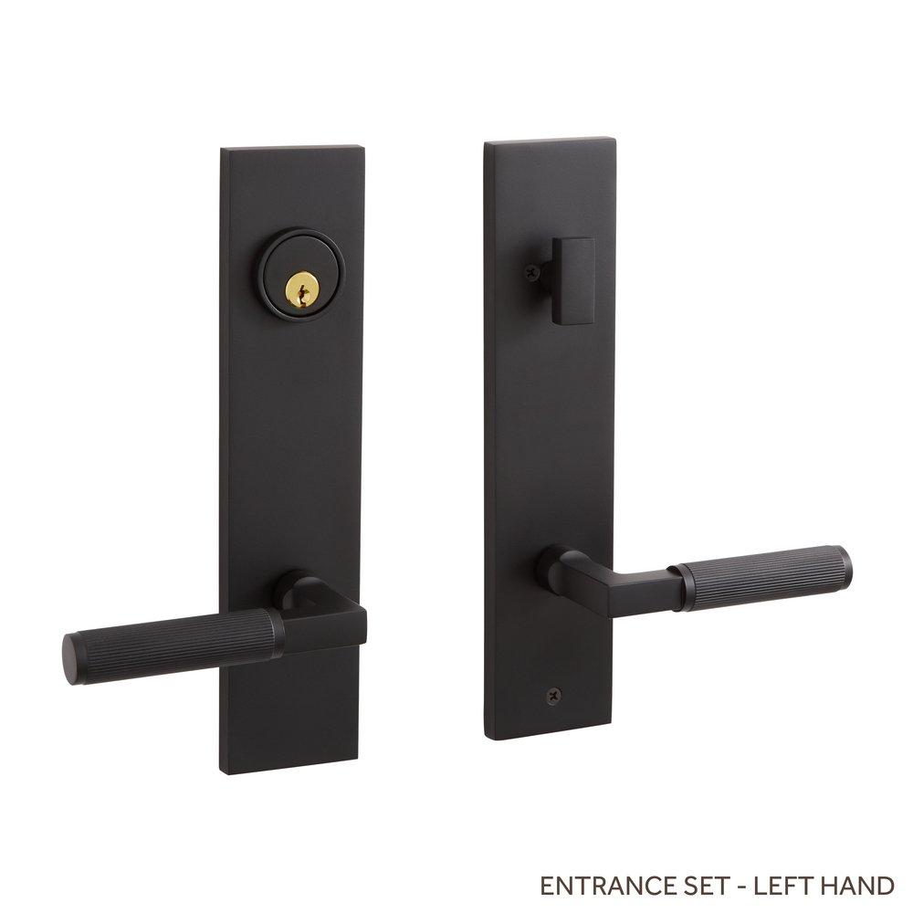 Signature Hardware Satin Black Entrance Door Set Lever in Satin Black 