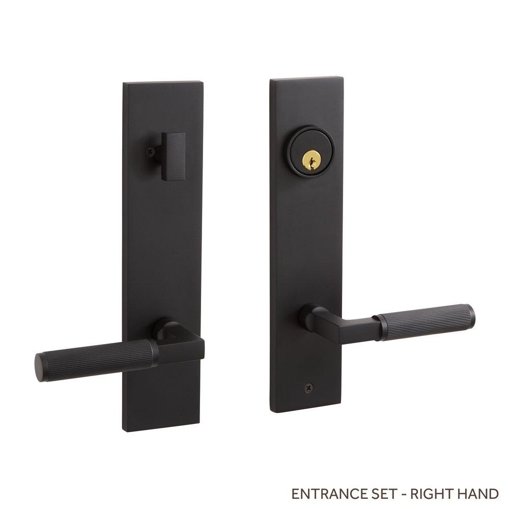 Signature Hardware Satin Black Entrance Door Set Lever in Satin Black 