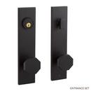 Signature Hardware Satin Black Solid Brass Entrance Door Set Octagonal Knob 