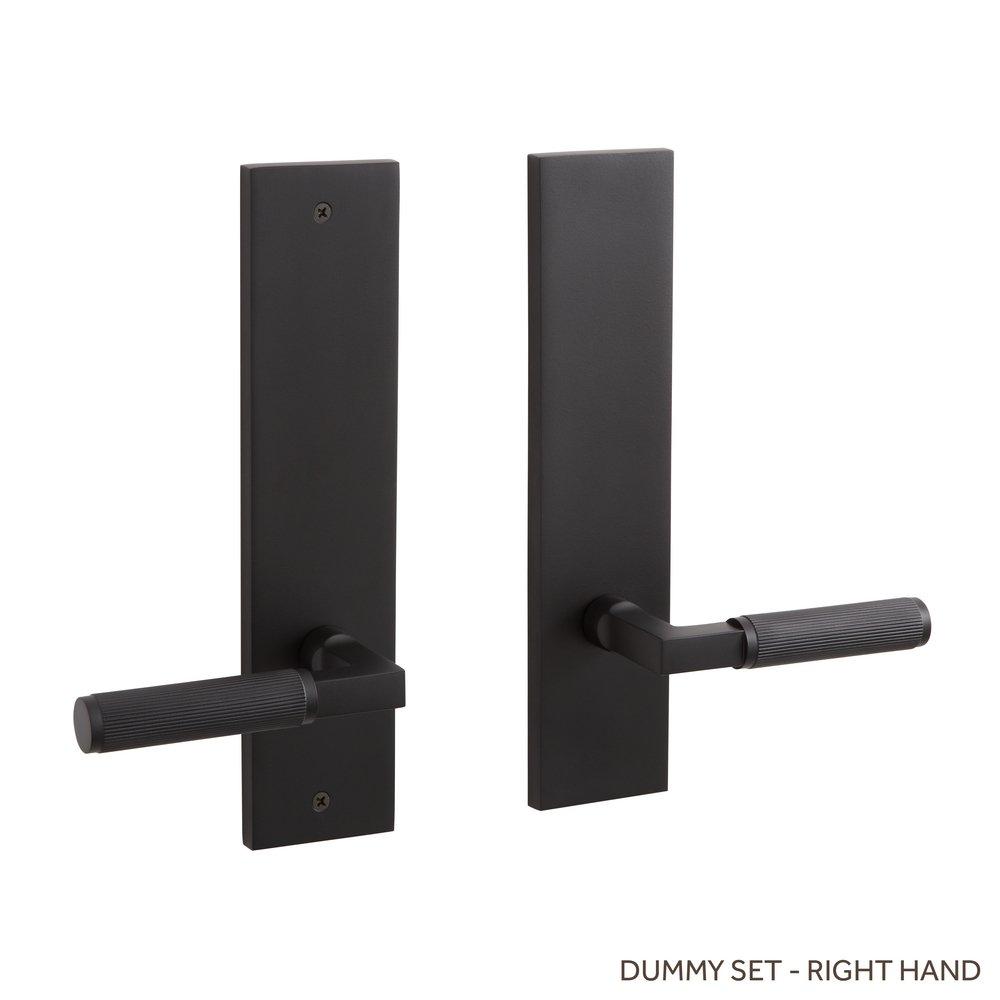 Signature Hardware Satin Black Right Hand Dummy Entrance Door Set Lever in Satin Black 