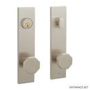Signature Hardware Brushed Nickel Solid Brass Entrance Door Set Octagonal Knob 