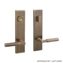 Brass Handle Entrance Door Set Lever in Antique Brass