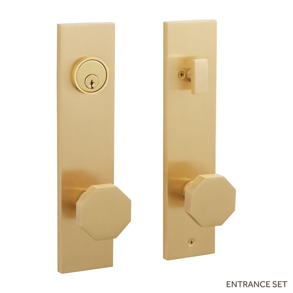 Signature Hardware Satin Brass Solid Brass Entrance Door Set Octagonal Knob 
