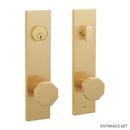 Solid Brass Entrance Door Set Octagonal Knob in Satin Brass