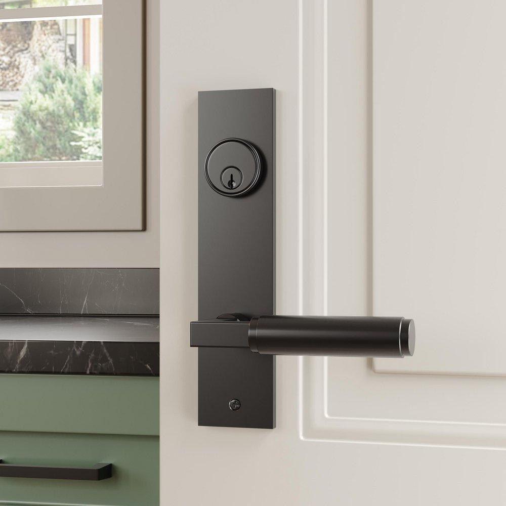 Signature Hardware Satin Black Entrance Door Set Lever in Satin Black 