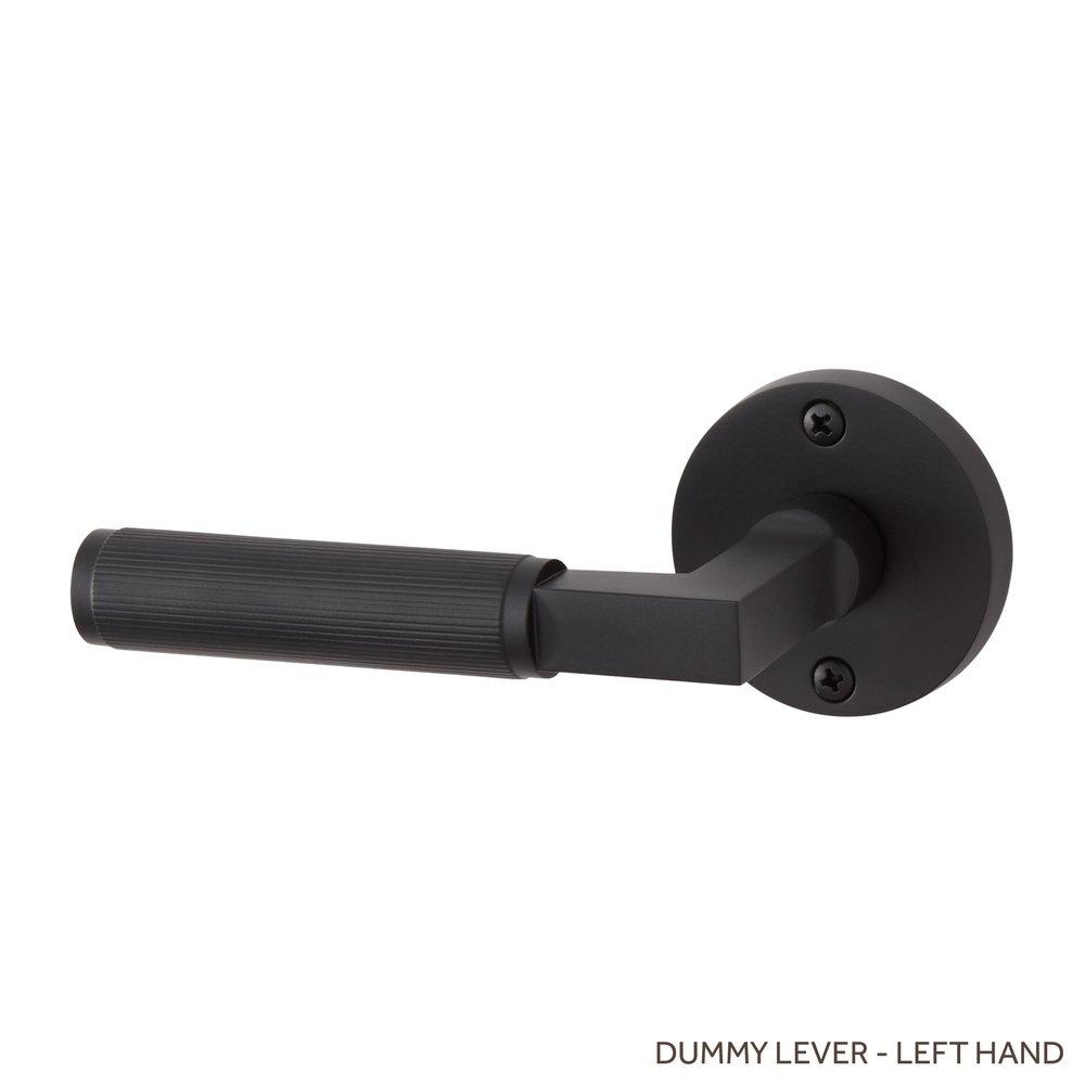 Signature Hardware Satin Black Left Hand Dummy Interior Door Set Lever in Satin Black 