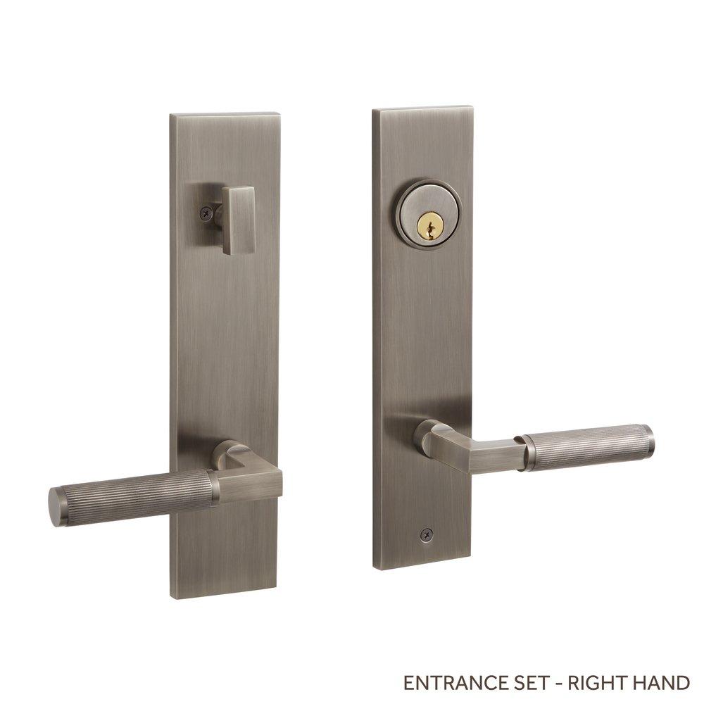 Signature Hardware Antique Nickel Entrance Door Set Lever in Antique Nickel 