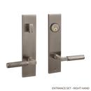 Brass Handle Entrance Door Set Lever in Antique Nickel
