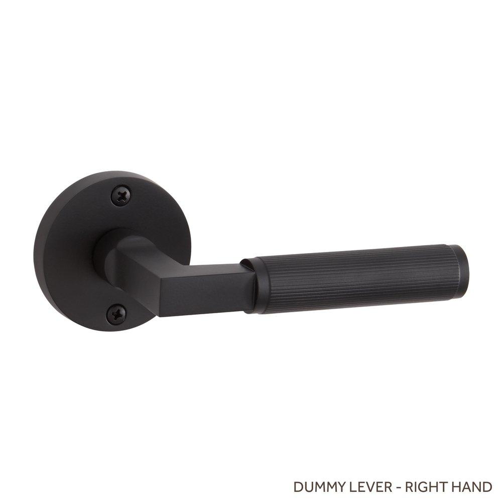 Signature Hardware Satin Black Right Hand Dummy Interior Door Set Lever in Satin Black 