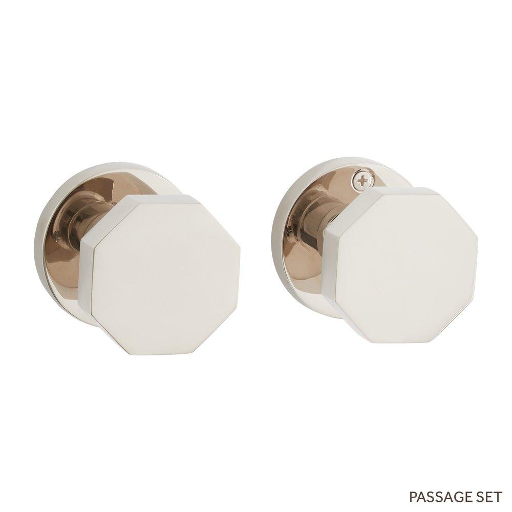 Signature Hardware Polished Nickel Solid Brass Passage Interior Door Set Knob in Polished Nickel 
