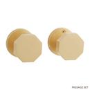 Signature Hardware Satin Brass Solid Brass Passage Interior Door Set Knob in Satin Brass 