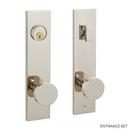 Solid Brass Entrance Door Set Round Knob in Polished Nickel