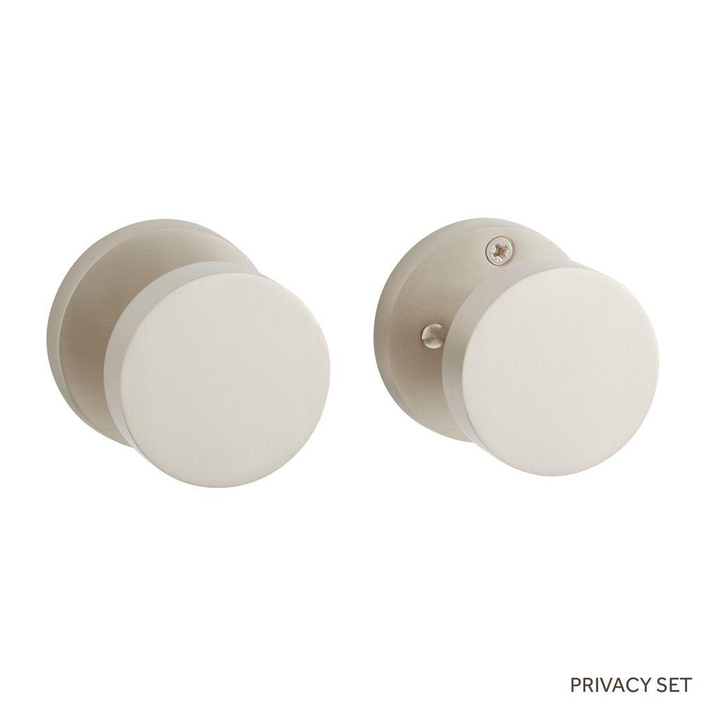 Signature Hardware Brushed Nickel Solid Brass Privacy Interior Door Set Knob in Brushed Nickel 