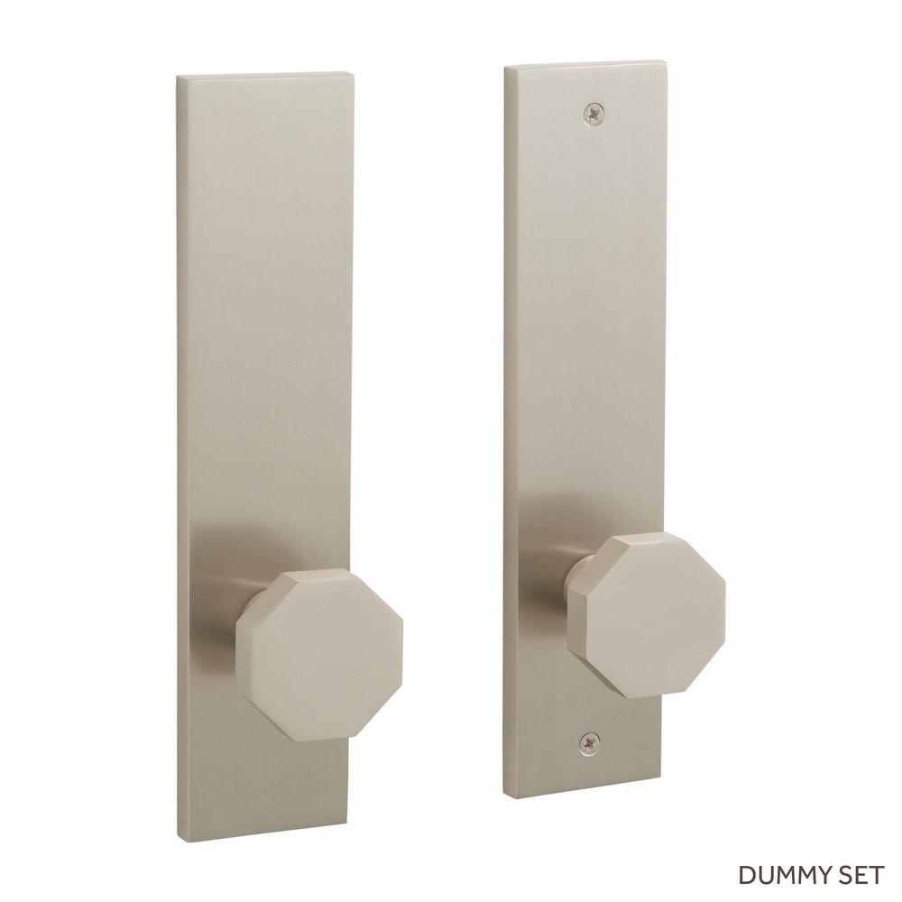 Signature Hardware Brushed Nickel Solid Brass Dummy Entrance Door Set Knob in Brushed Nickel 