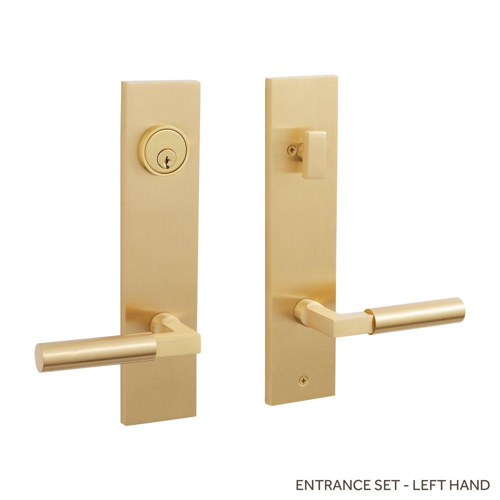 Signature Hardware Satin Brass Entrance Door Set Lever in Satin Brass 