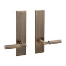 Brass Handle Right Hand Dummy Entrance Door Set Lever in Antique Brass