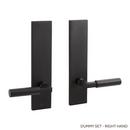 Brass Handle Right Hand Dummy Entrance Door Set Lever in Satin Black