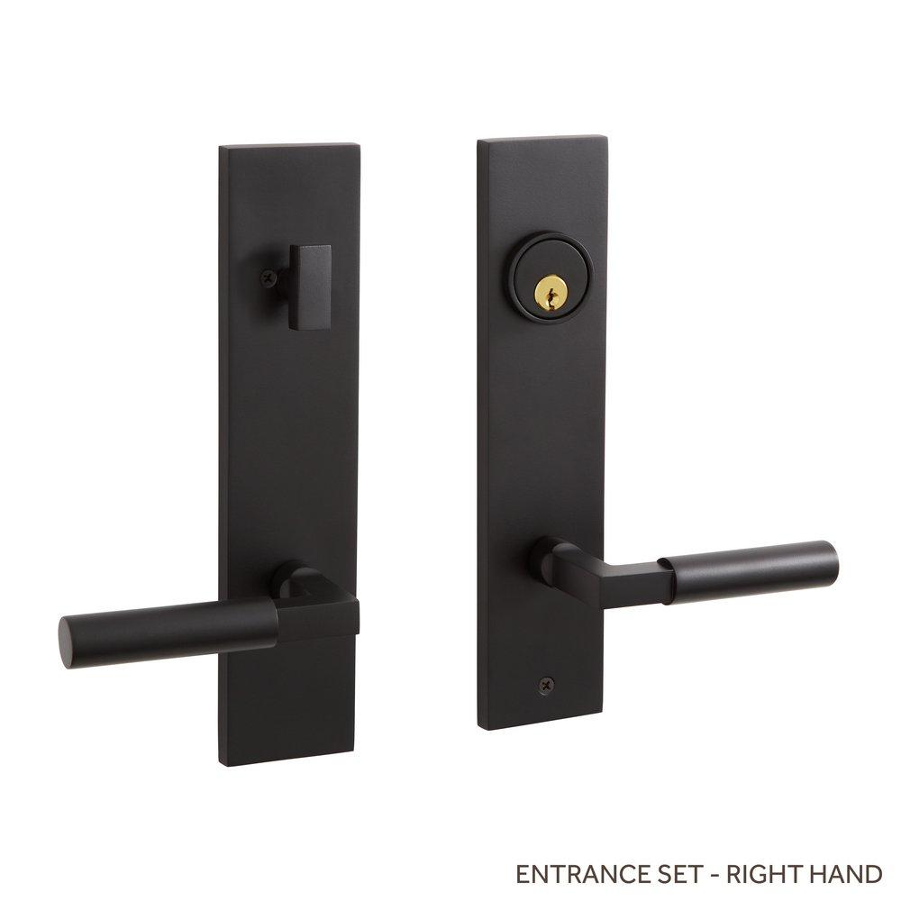 Signature Hardware Satin Black Entrance Door Set Lever in Satin Black 