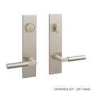 Brass Handle Entrance Door Set Lever in Brushed Nickel