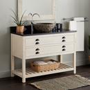 Signature Hardware Cottage White Floor Mount Vanity in Whitewash Pine 