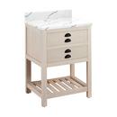 Signature Hardware Cottage White Floor Mount Vanity in Whitewash Pine 