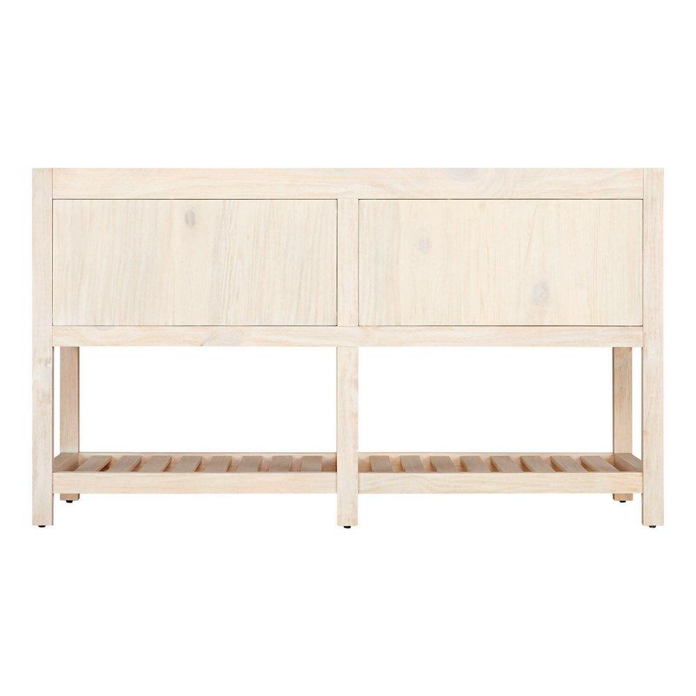 Signature Hardware Cottage White Floor Mount Vanity in Whitewash Pine 