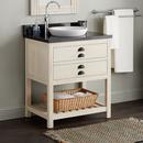 Signature Hardware Cottage White Floor Mount Vanity in Whitewash Pine 