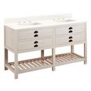Signature Hardware Cottage White Floor Mount Vanity in Whitewash Pine 