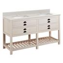 Signature Hardware Cottage White Floor Mount Vanity in Whitewash Pine 