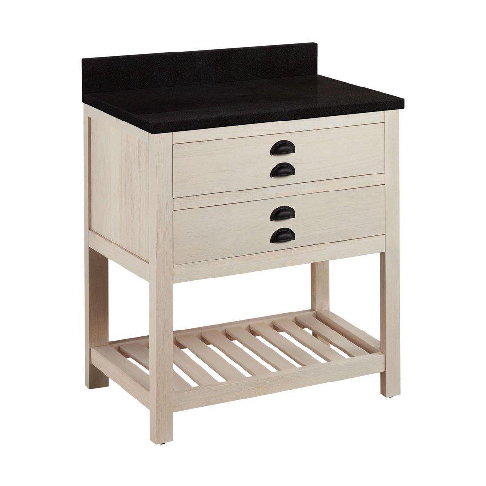 Signature Hardware Cottage White Floor Mount Vanity in Whitewash Pine 