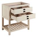 Signature Hardware Cottage White Floor Mount Vanity in Whitewash Pine 