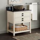 Signature Hardware Cottage White Floor Mount Vanity in Whitewash Pine 