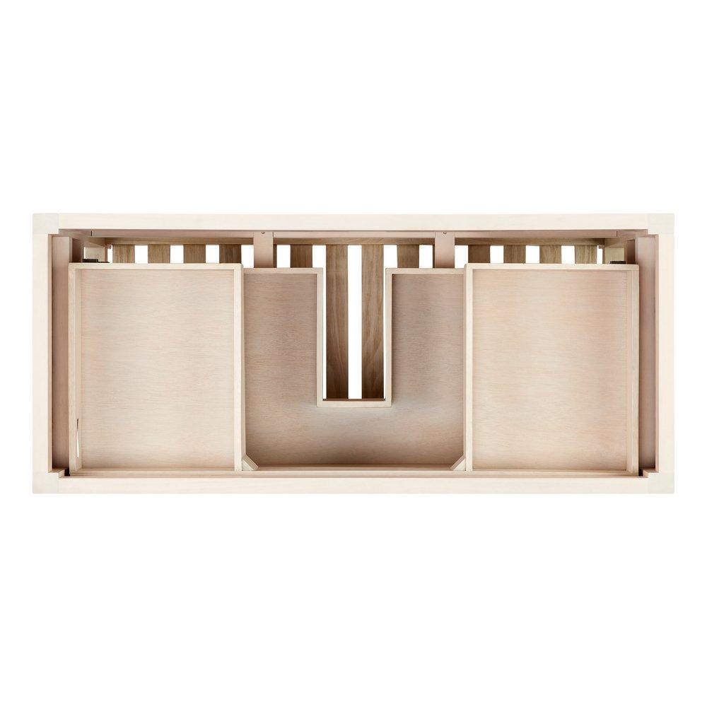 Signature Hardware Cottage White Floor Mount Vanity in Whitewash Pine 