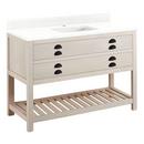Signature Hardware Cottage White Floor Mount Vanity in Whitewash Pine 