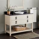Signature Hardware Cottage White Floor Mount Vanity in Whitewash Pine 