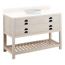 Signature Hardware Cottage White Floor Mount Vanity in Whitewash Pine 