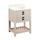 Signature Hardware Cottage White Floor Mount Vanity in Whitewash Pine 