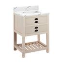 Signature Hardware Cottage White Floor Mount Vanity in Whitewash Pine 