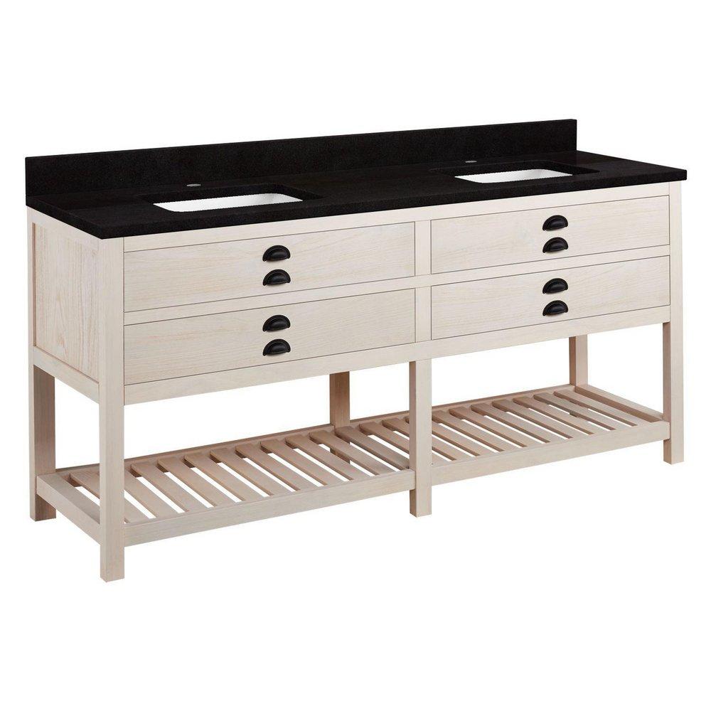 Signature Hardware Whitewash Pine Floor Mount Vanity in Whitewash Pine 