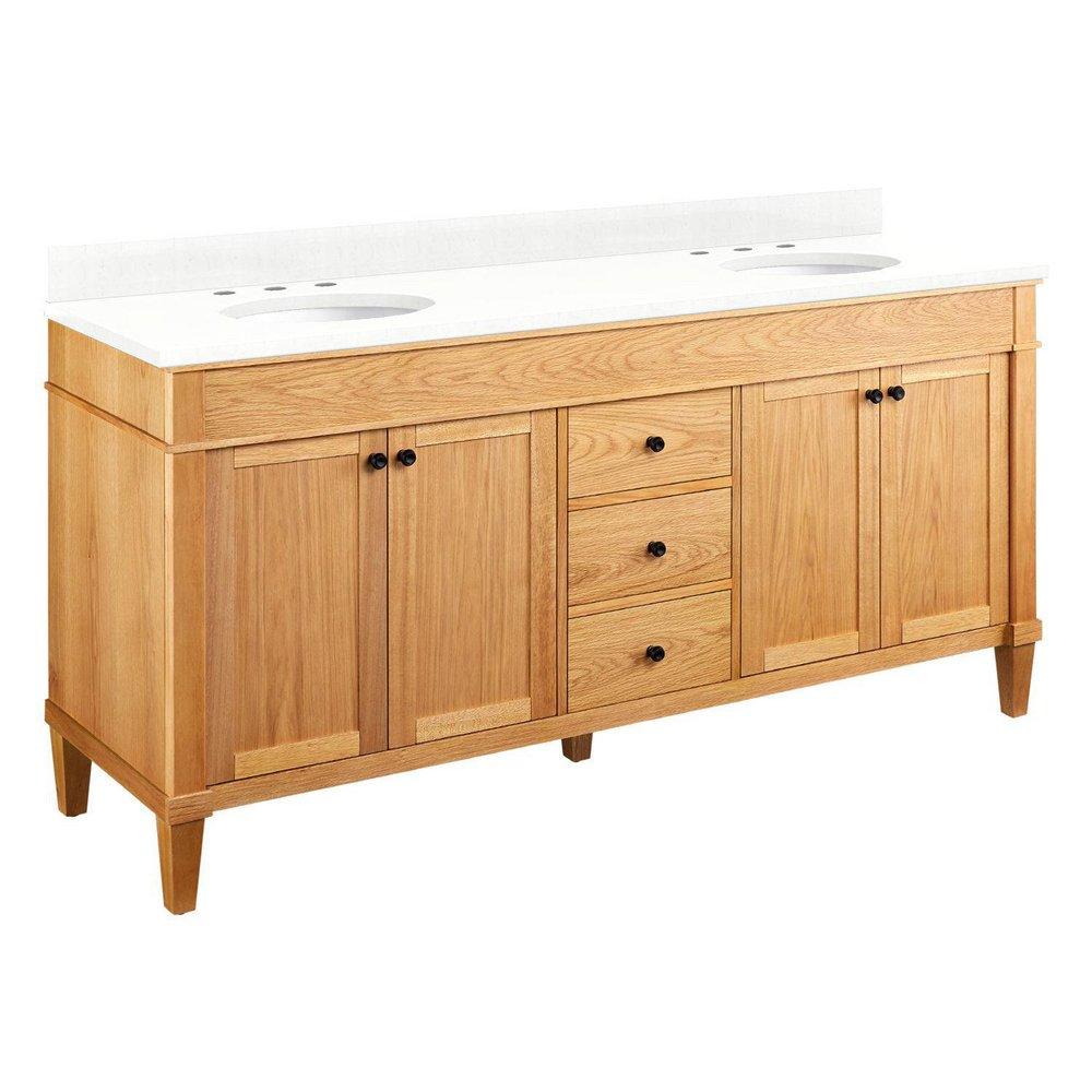 Signature Hardware White Oak 72 in. Floor Mount Vanity 