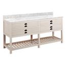 Signature Hardware Cottage White Floor Mount Vanity in Whitewash Pine 
