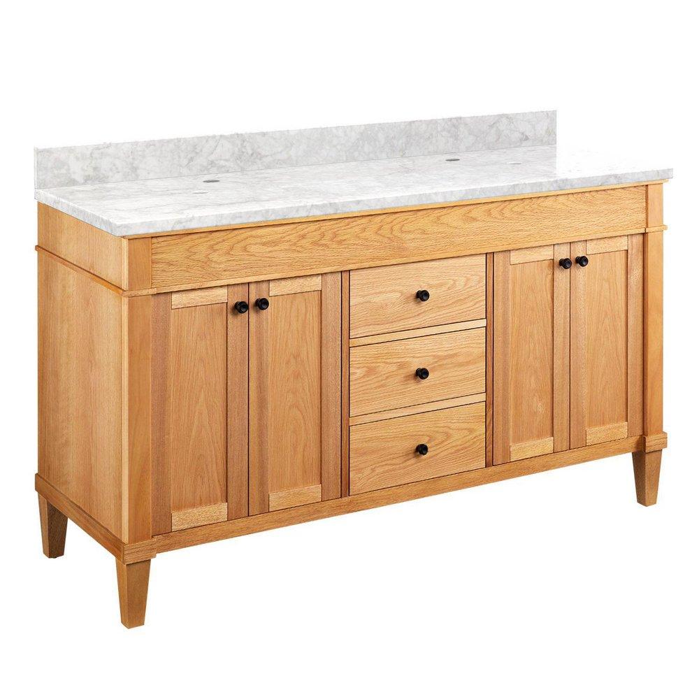 Signature Hardware White Oak 60 in. Floor Mount Vanity 