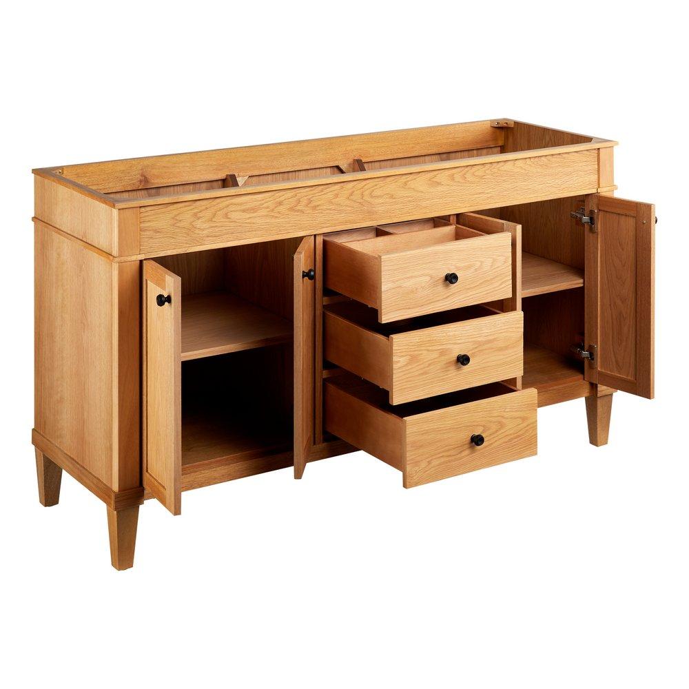 Signature Hardware White Oak 60 in. Floor Mount Vanity 