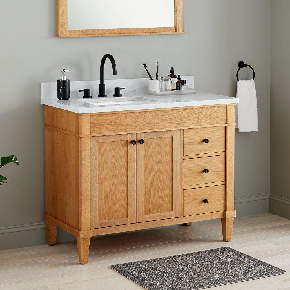 Signature Hardware White Oak 42 in. Floor Mount Vanity 