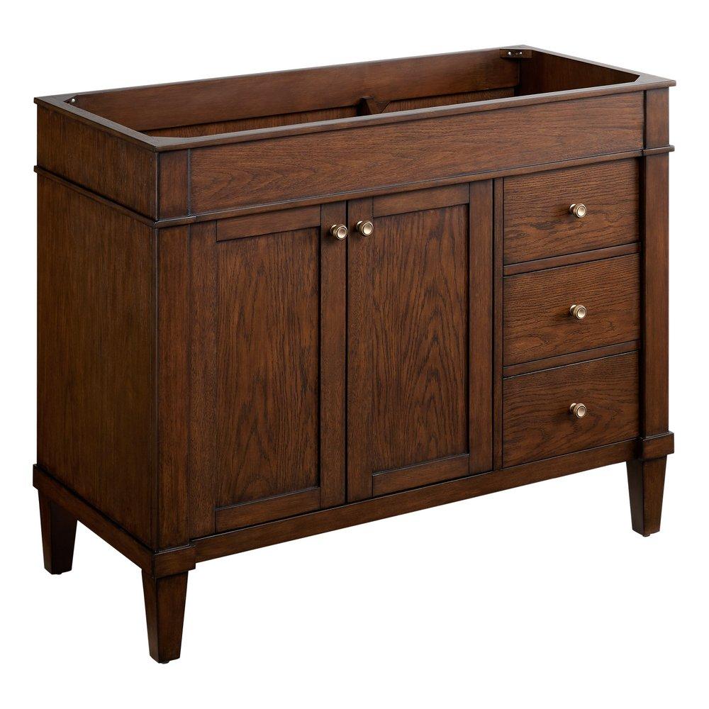 Signature Hardware Antique Coffee 42 in. Floor Mount Vanity 